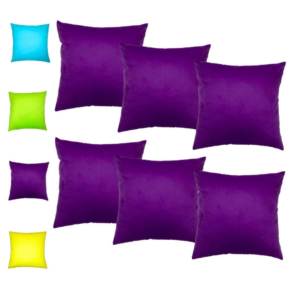 Kit 6 Capas de Almofada 40x40 em Suede Veludo Premium Neon Colorida com Zíper