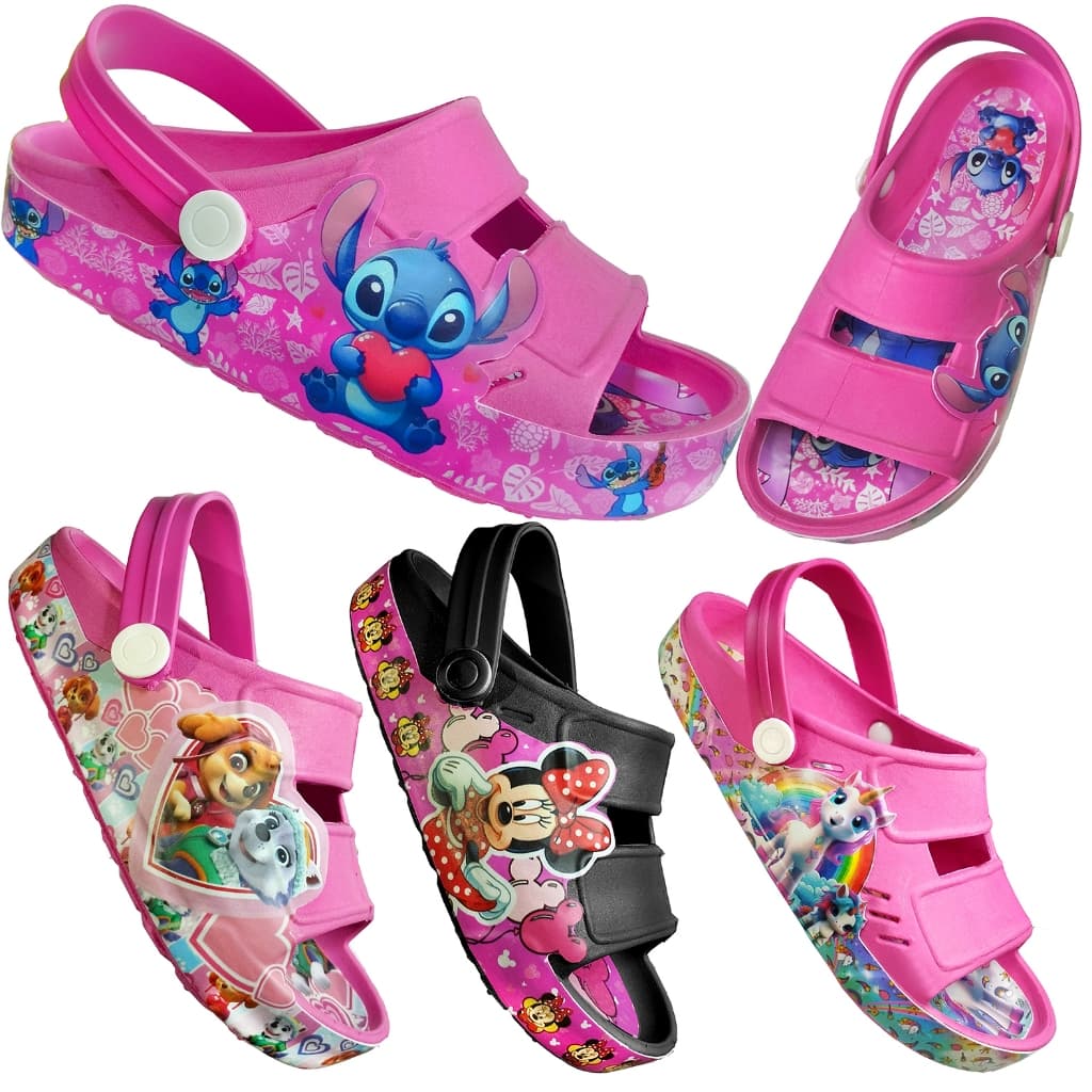 Sandália Pro Infantil Menina  Babuche  Chinelo Papete confortável Personagens