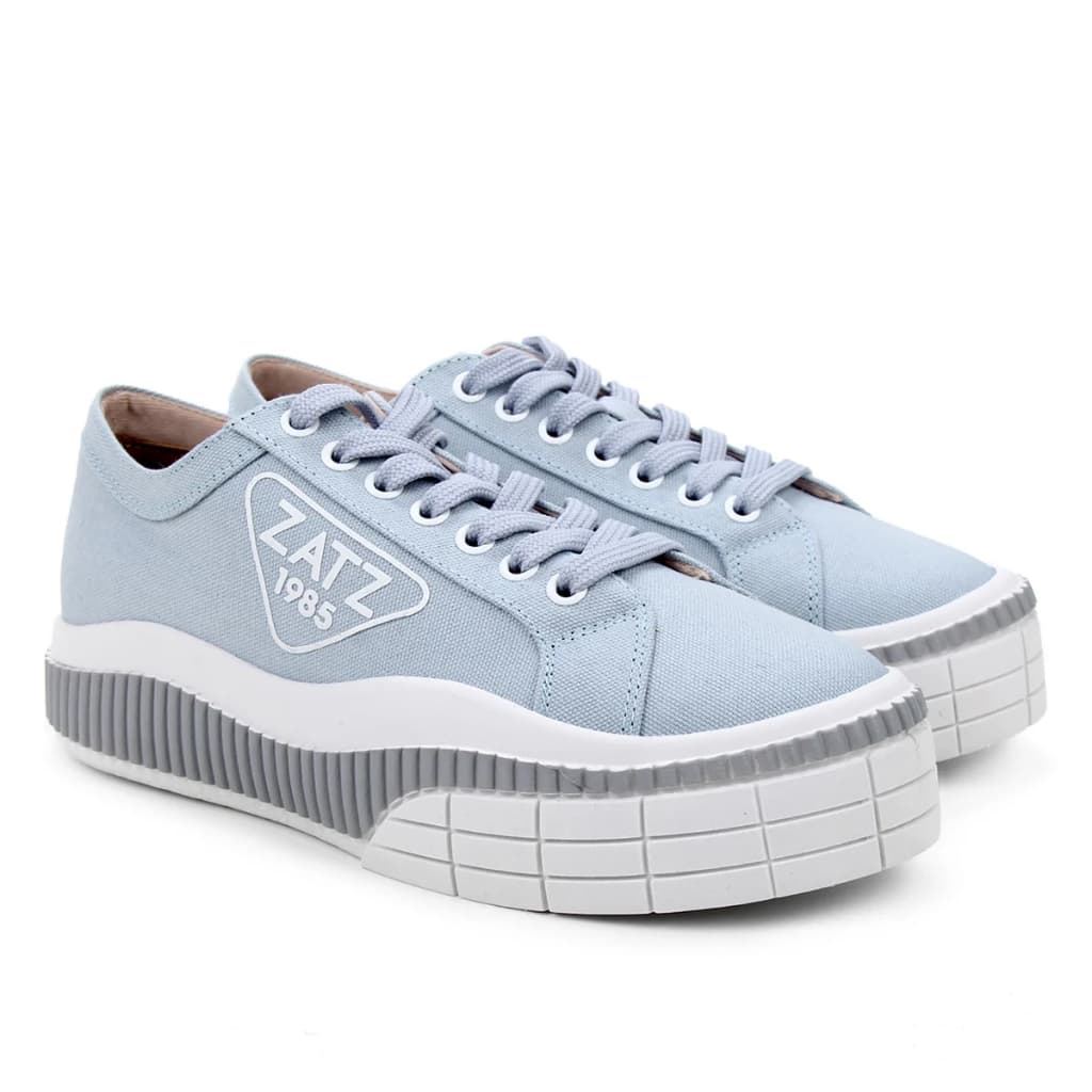 Tênis azul claro, 36, Zatz plataforma, Deserto Feminino, material textil e borracha, textura listrada
