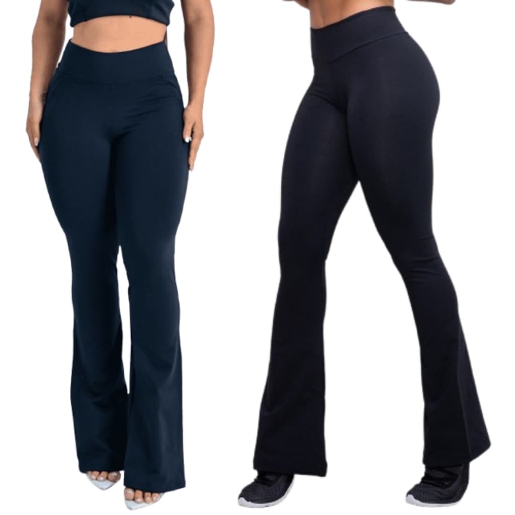 Calça Legging Flare Cintura Alta Bailarina Suplex Modela Bumbum