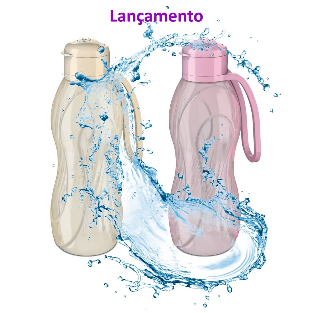 Garrafa de Agua Squeeze 500ml Transparente de Plástico - UZ