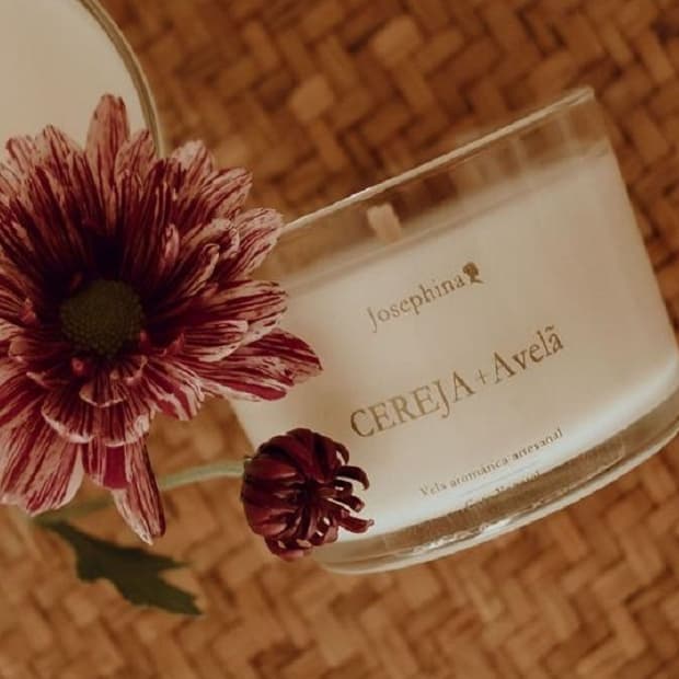 Vela Aromática Cereja e Avelã - Vela  Perfumada - Vela Artesanal