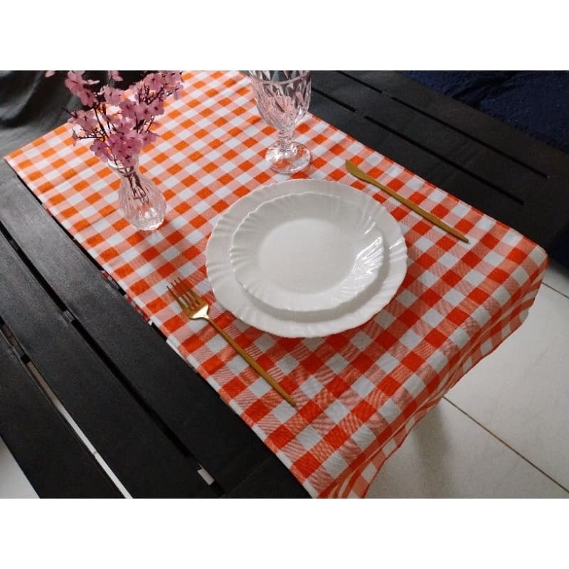 Trilho Caminho de Mesa Xadrez Oxford 40cmx1,40m - Fafaty