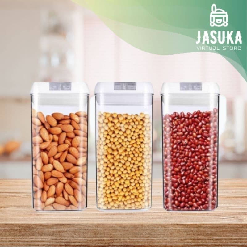 Kit 3 Potes Herméticos Multiuso 1200ML - Para cereais, grãos, sementes - organize sua despensa ou objetos