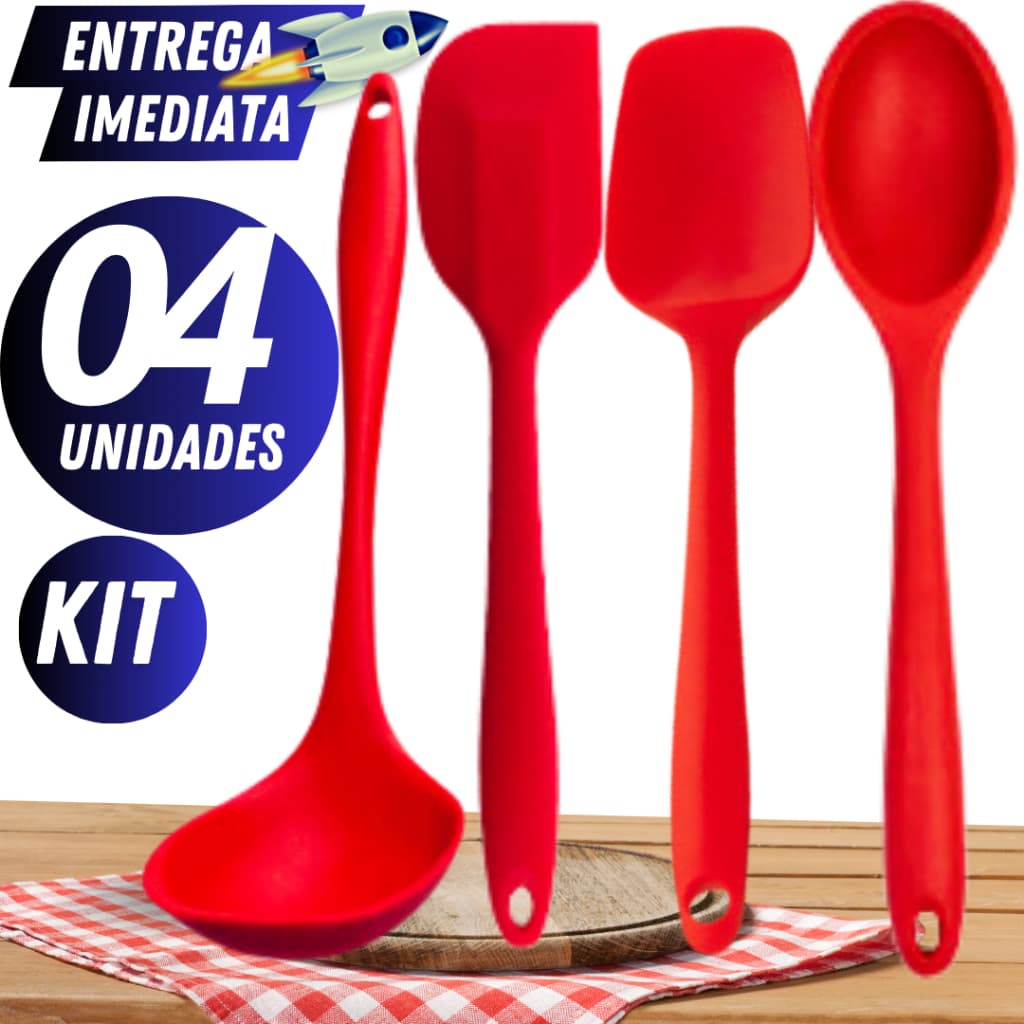Kit 04 Espátula Pão Duro Raspadora De Silicone Premium Concha Colher Espátula de silicone 27cm Grande De Alta Qualidade