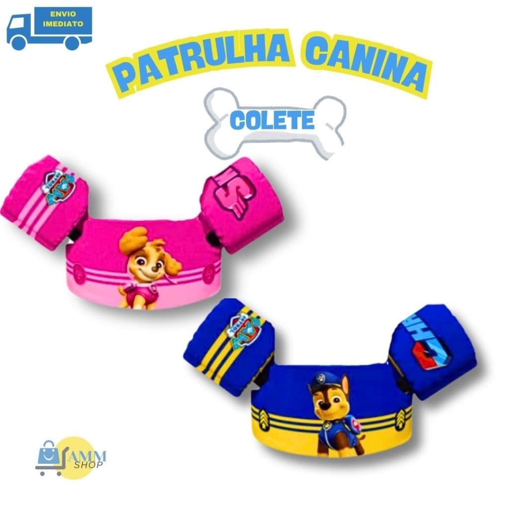 Boia Colete Braço Patrulha Canina Piscina Infantil Colete Salva Vidas Nash
