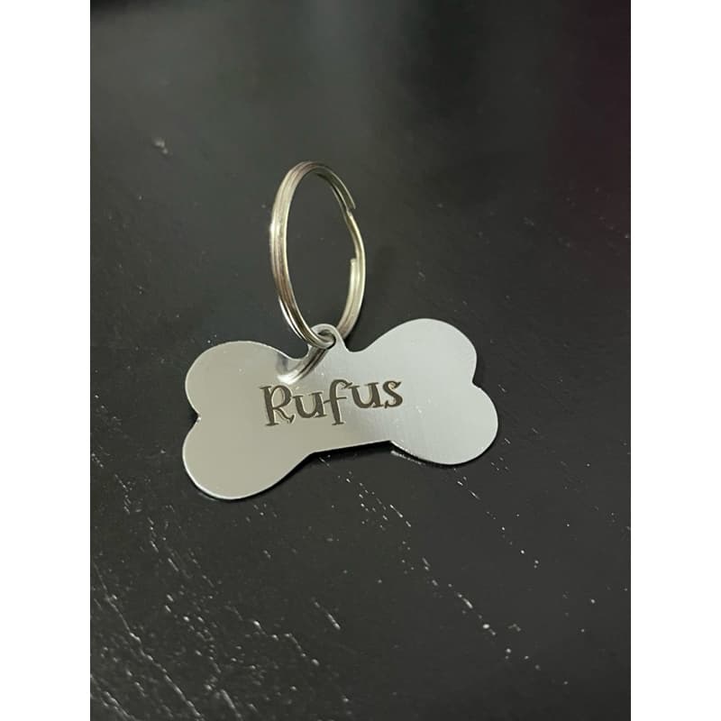 Pingente Identificador De Cachorro Com Nome Gravado/ Plaquinha Para Pet Aço Inox