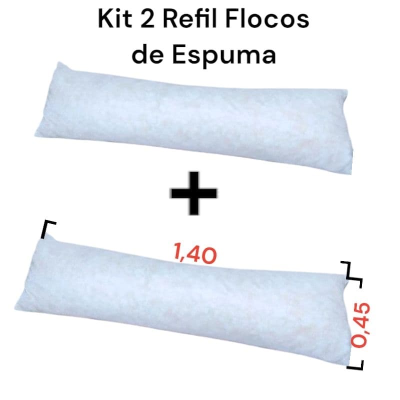Kit 2 Refil de Xuxão Travesseiro de Corpo 1,40x0,45 PREÇO PROMOCIONAL