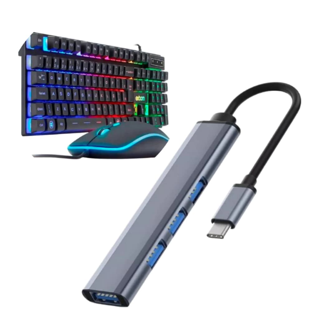 Hub Tipo C 3.0 4 Portas Mobilador Para Teclado E Mouse Top