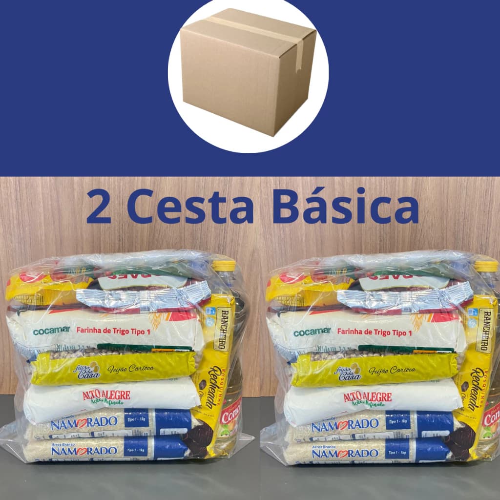 Kit 2 Cesta básica Completa