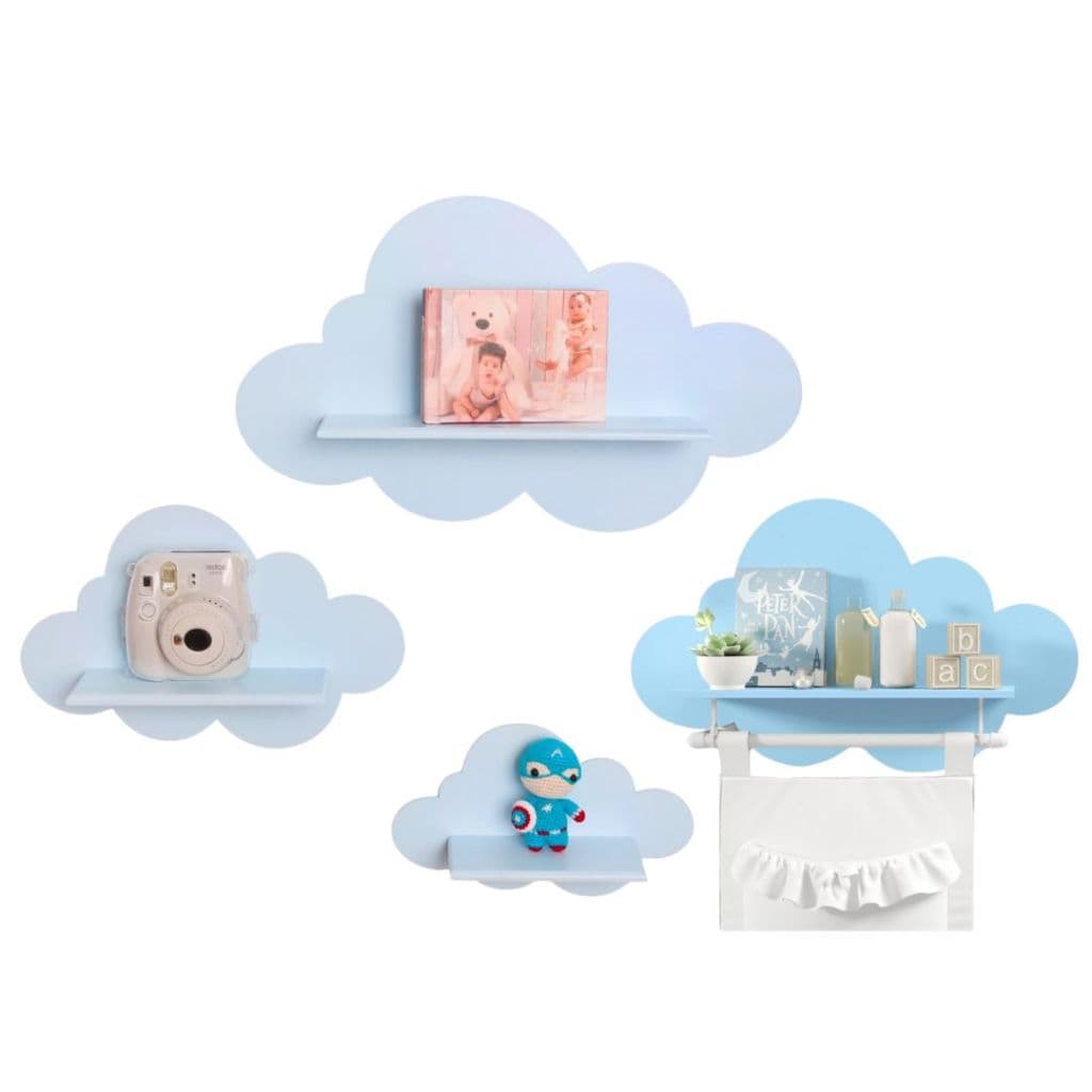 KIT TRIO NUVEM MDF E NUVEM VARAO PRATELEIRA MDF