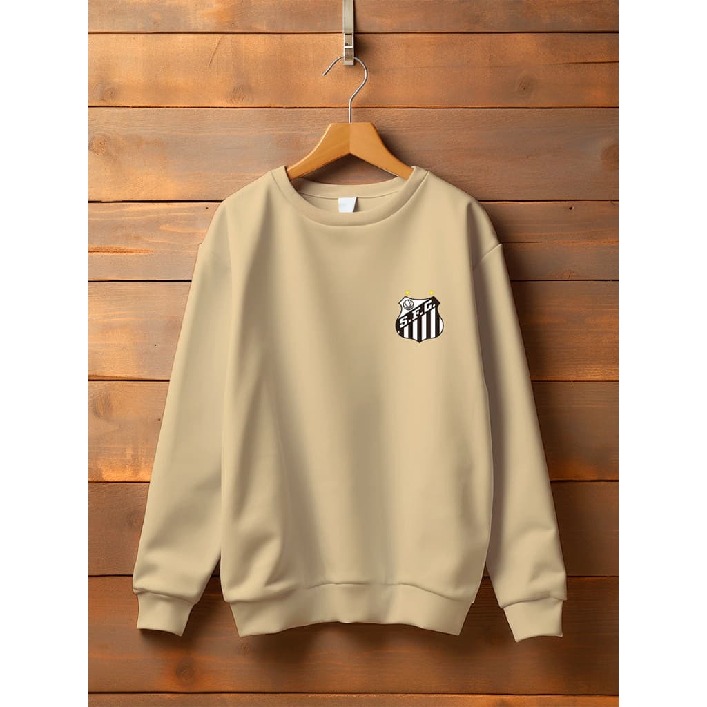 Blusa Moletom Gola Redonda Peluciado Time Santos Envio em 24h