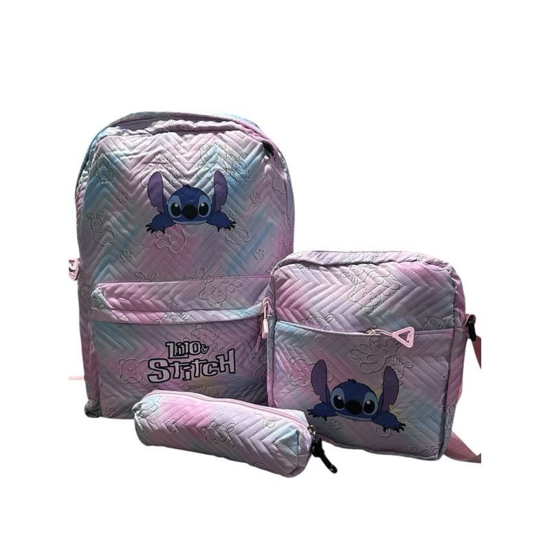 kit mochila escolar infantil com lancheira e estojo do stitch bolsa Mochila criança Envio Imediato estampa diversas
