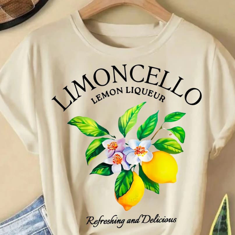 Camiseta Feminina Lançamento Estampada Limoncello 100% algodão Soltinha Larga