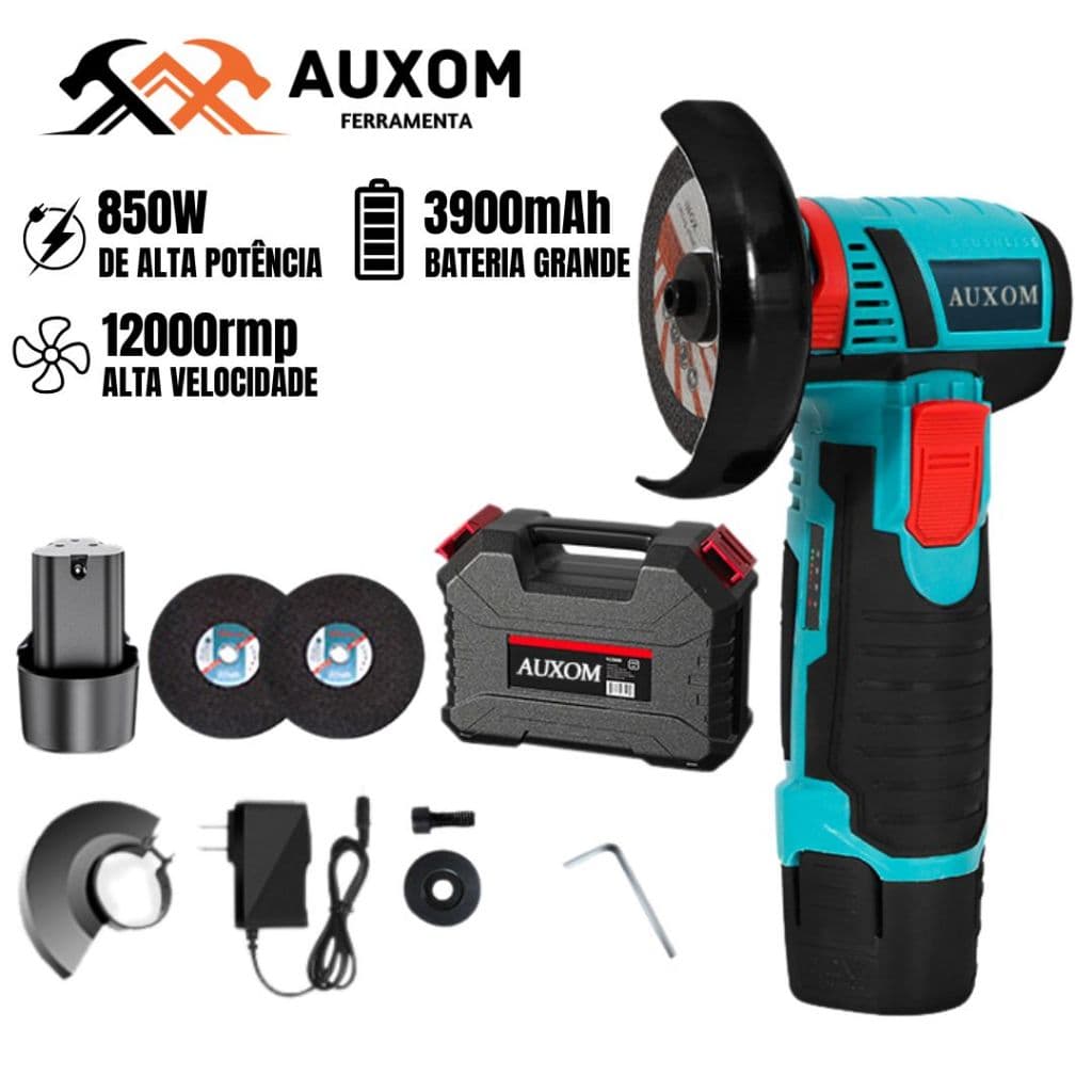 AUXOM Esmerilhadeira Lixadeira Portátil Esmerilhadeira A Bateria Recarregável 12V + Maleta