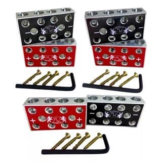 3 Pares Barramento Bloco De Aluminio 4x4 - 8 Vias Para Som