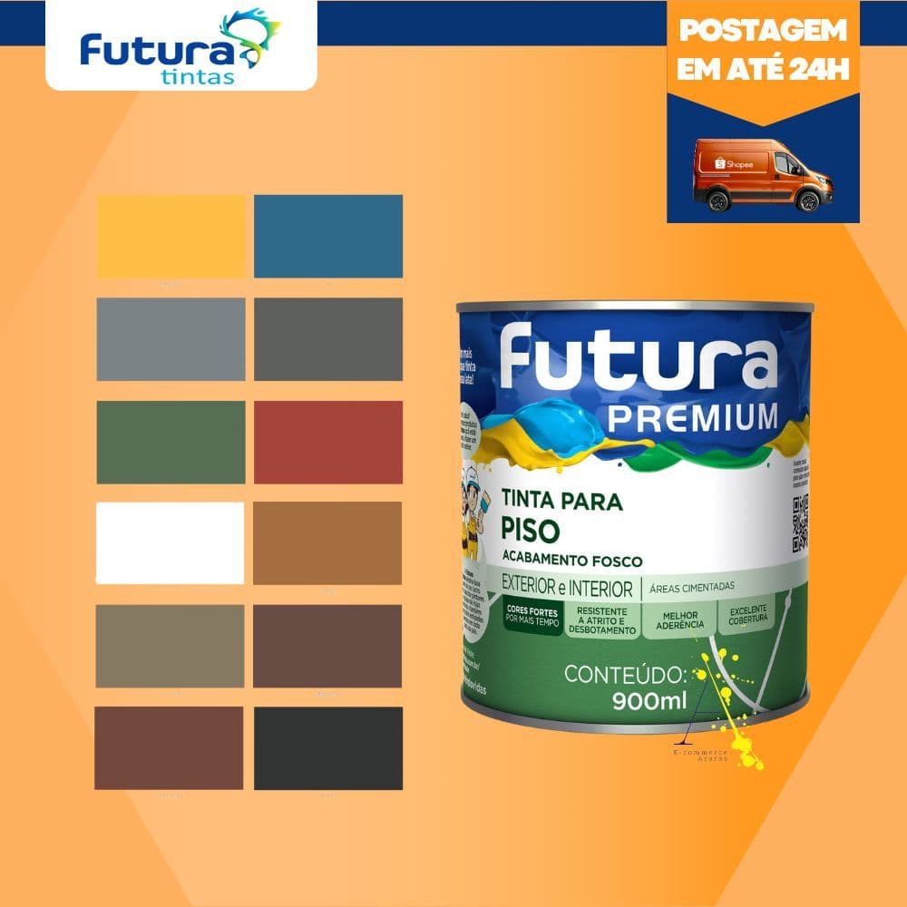 Tinta Para Pisos Lavável Futura Alta Aderência 900ml Cores