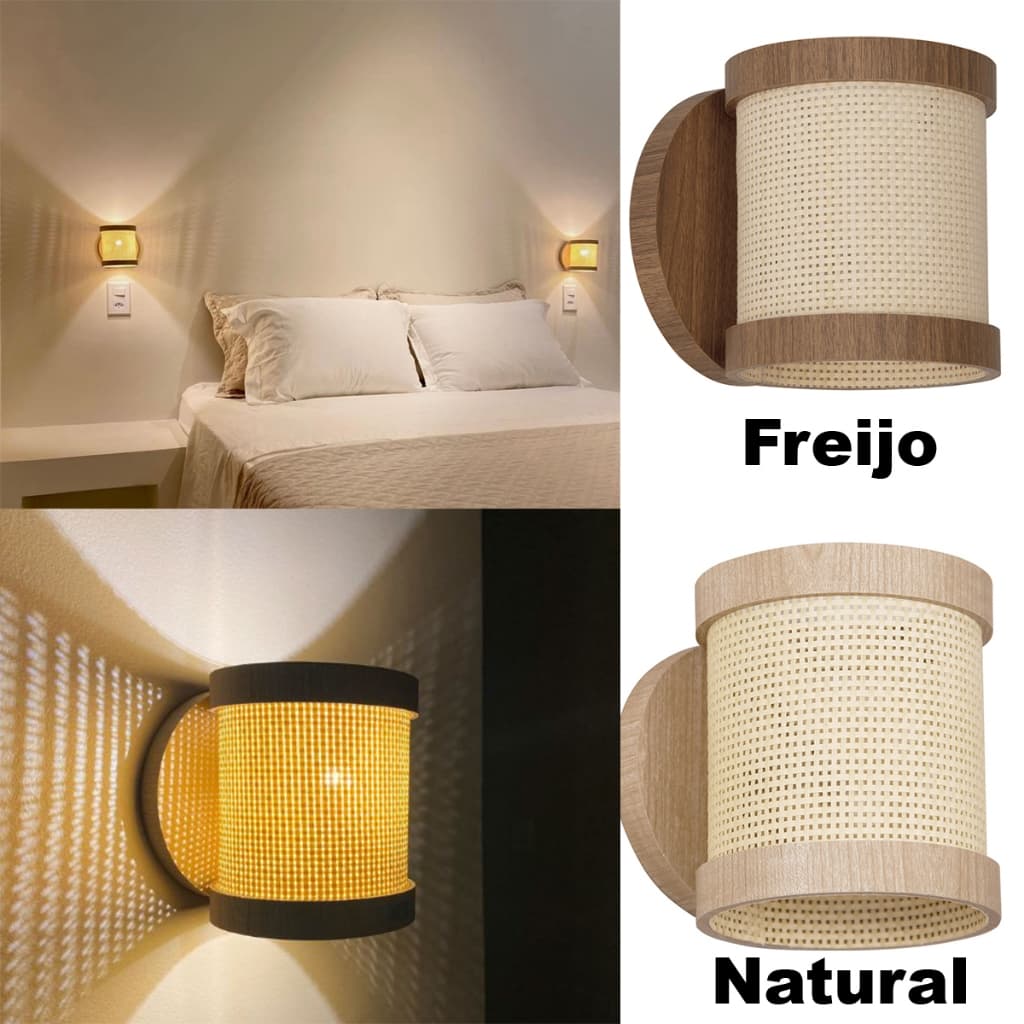 Arandela Minimalista G9 LED Palha Natural