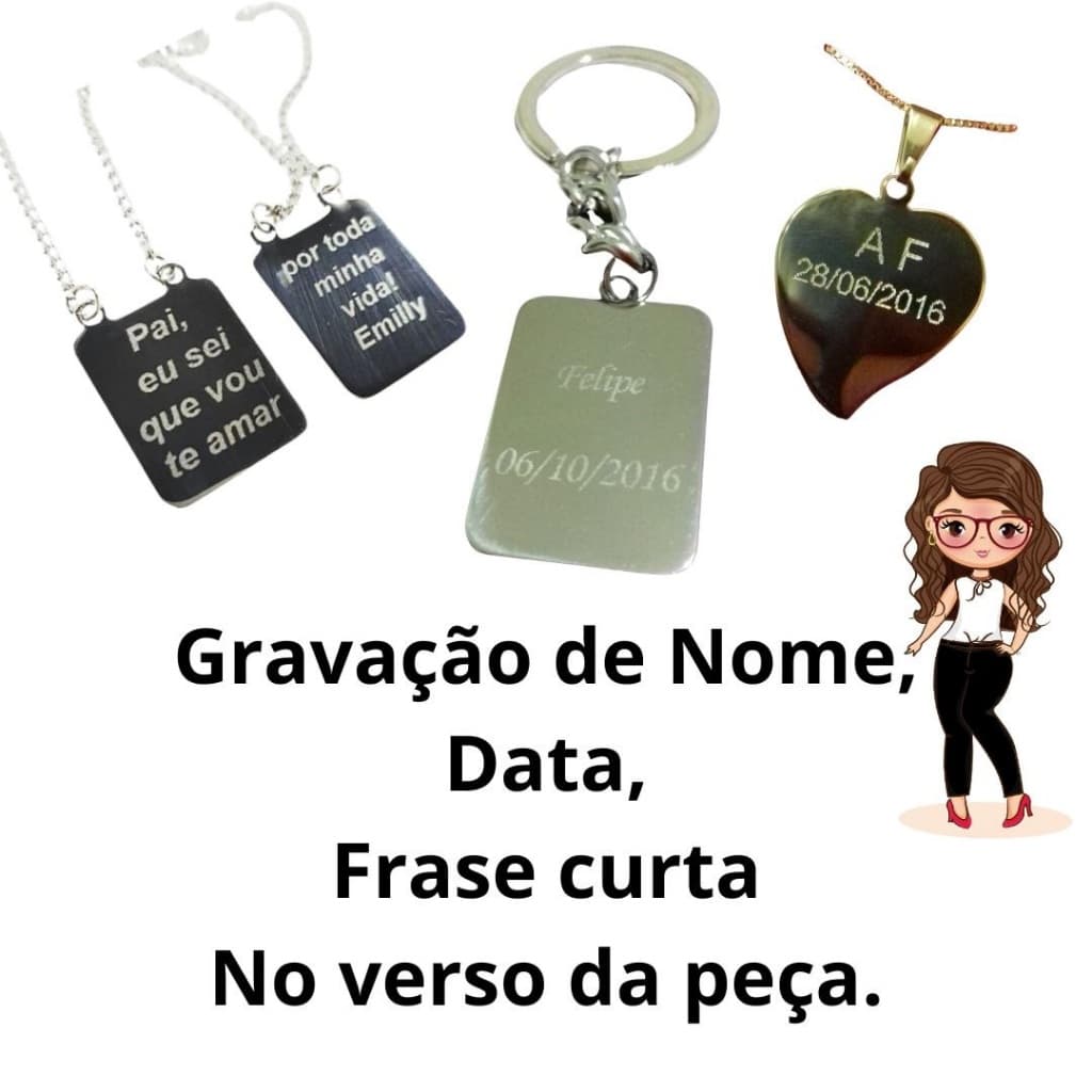 Gravação de Nome, Data ou Frase no Verso da Peça