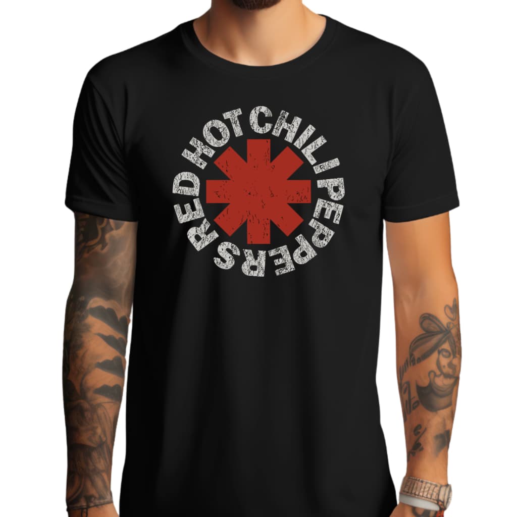 Camiseta Unissex Algodão Premium Casual Algodão 30.1 Rock Red Hot Chilli Peppers