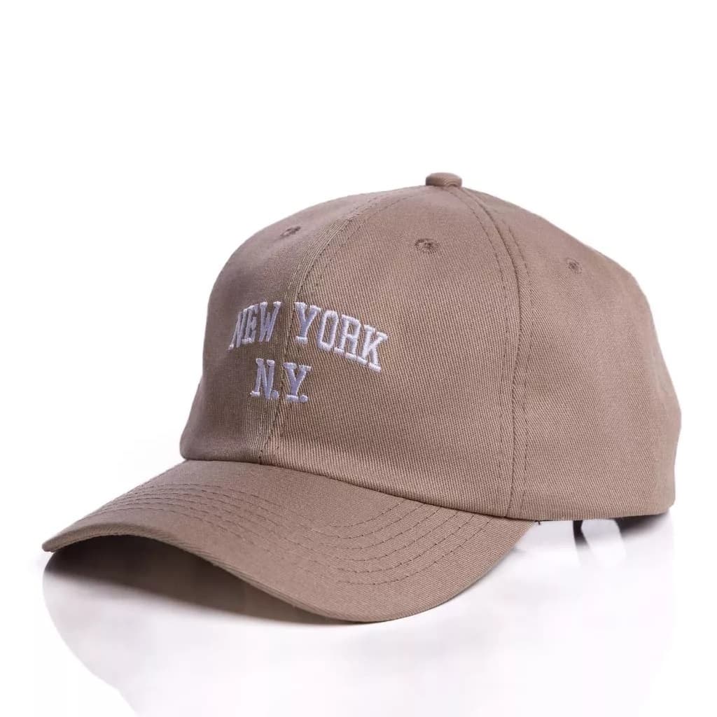 Boné Ny New York Retro Basebol Aba Curva Masculino e Feminino Regulagem Fitão