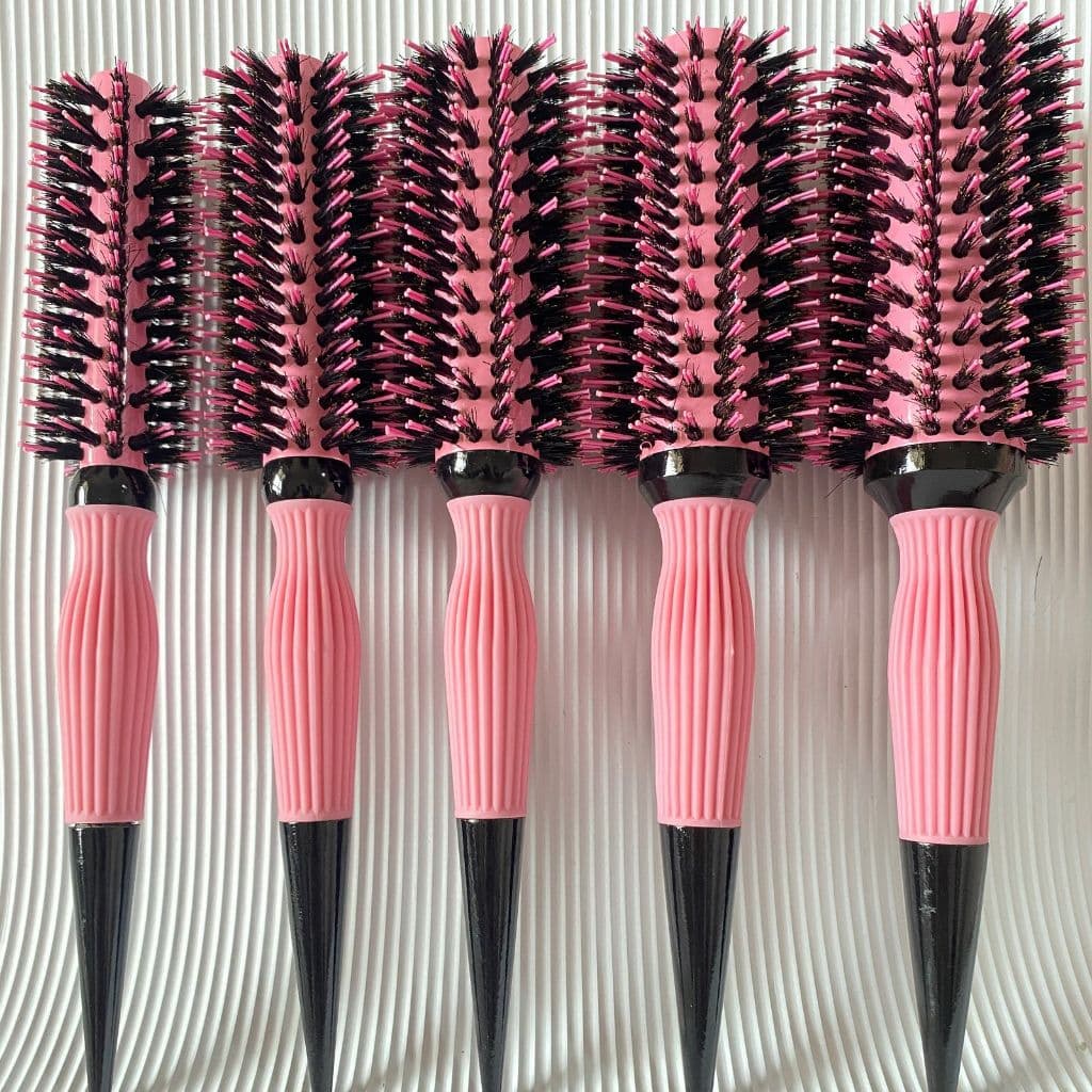 Kit 5 Escovas de cabelo profissional cabeleireiro Cerdas de javali e nylon Borracha estendida