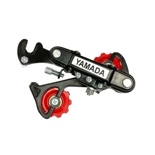Cambio Traseiro 6v Preto/Vermelho 18 Marchas c/ Gancheira Para Bicicleta Yamada