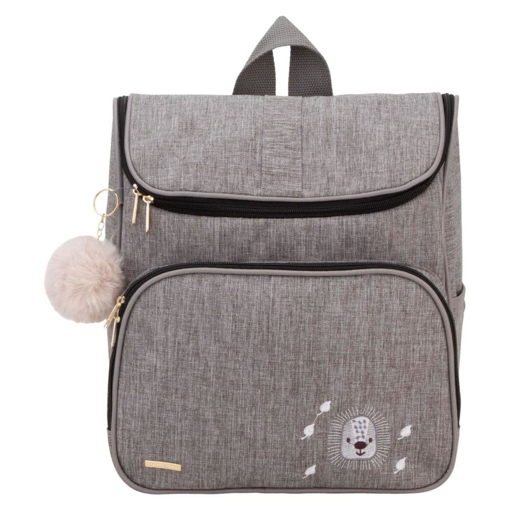 Bolsa Mochila Maternidade Passeio Creche Escola Cinza Impermeável Mescla Multifunção