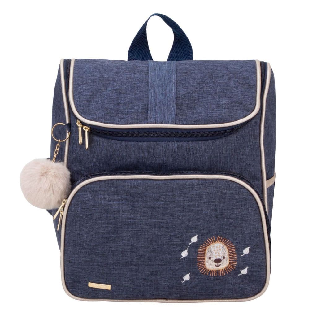Bolsa Mochila Maternidade Passeio Creche Escola Azul Marinho Impermeável Mescla Multifunção