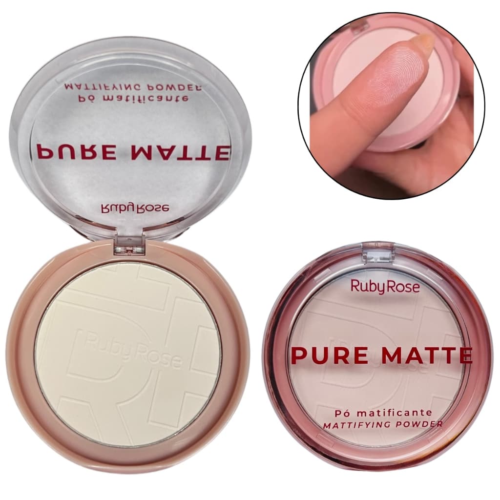 Pó Compacto Ruby Rose Matificante Pure Matte Anti Oleosidade