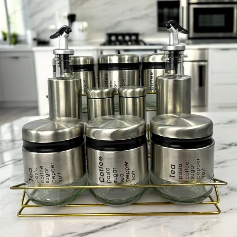 Conjunto de Utensílios para Cozinha Inox Organiza