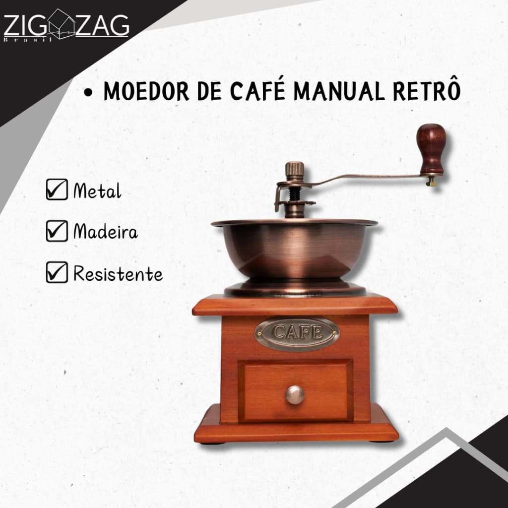 Moedor de Café Manual Retrô