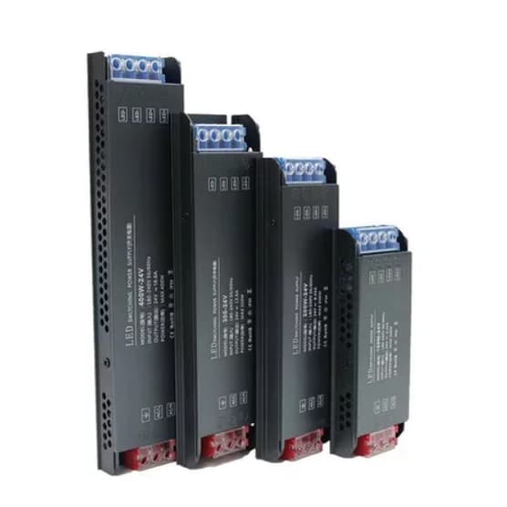 Fonte Chaveada Driver Slim Preta Compacta 12V 5A-10A-20A-30A-50A Driver Para LED E Som Automotivo