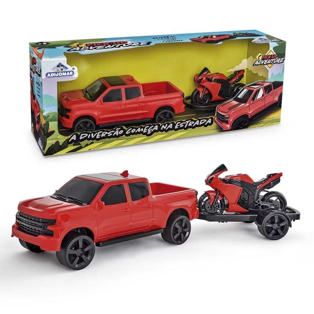 Brinquedo Infantil Carro Pick-Up Adventure c/Moto - AdijomarBrinquedos