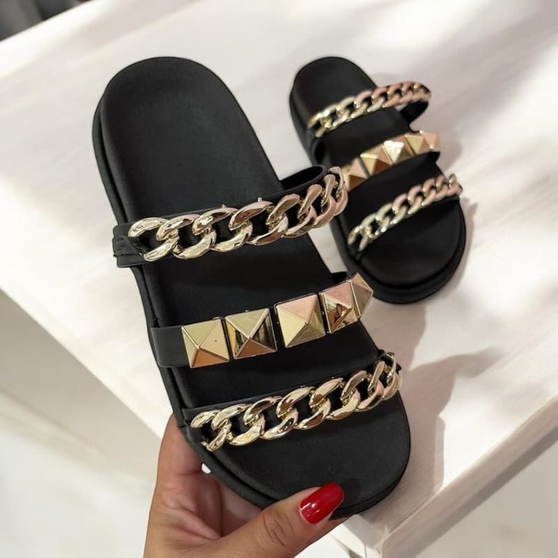 PAPETE,BIRKEN COM DETALHES EM CORRENTES,MODELO LEVE MODERNO E EXTREMO CONFORTO.