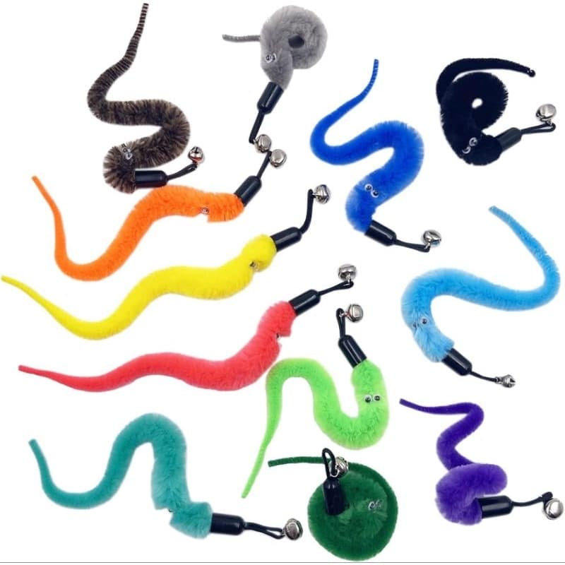5 PCS Minhoca para gatos  reposição da varinha do Gato cobrinha  para Gatos colorida para varinha