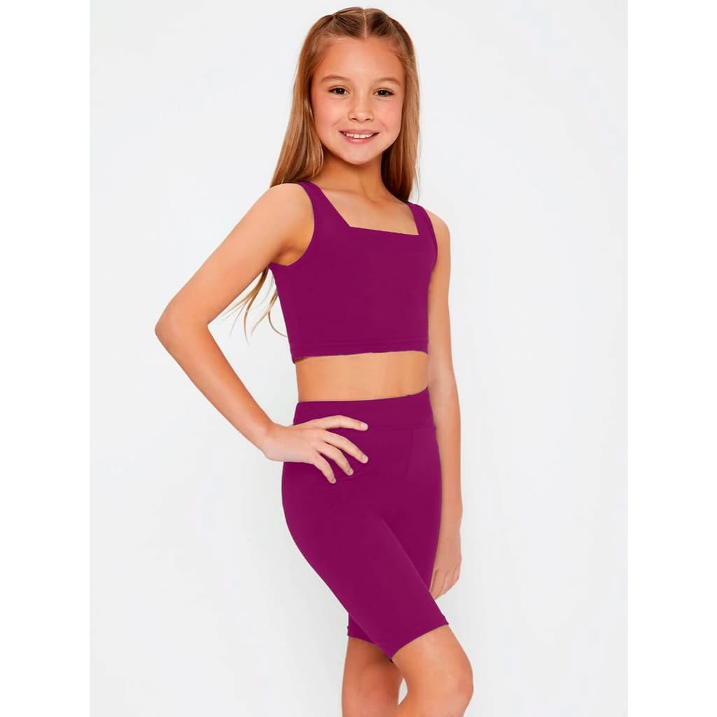 Conjunto De Ginástica Feminina Infantil Fitness Treino