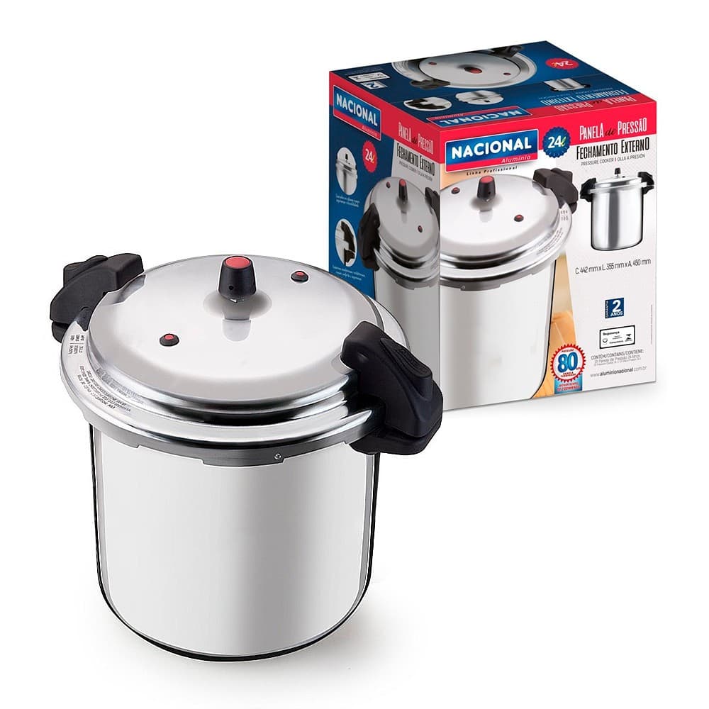 Panela de Pressão com Fechamento Externo 24 Litros PARA FEIJÃO FEIJOADA CARNE ARROZ MOCOTO