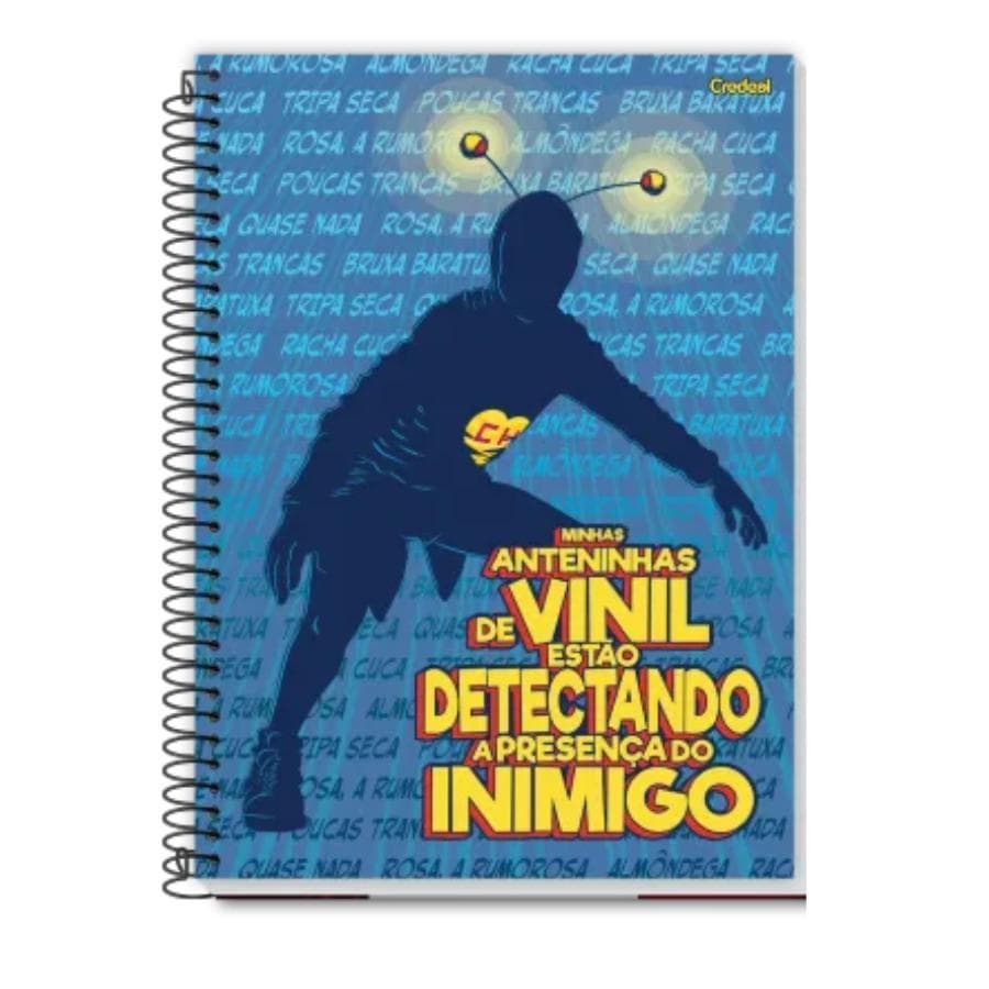 Caderno Universitário Chapolin Colorado 10 Matérias Espiral Capa Dura 160 Folhas Credeal