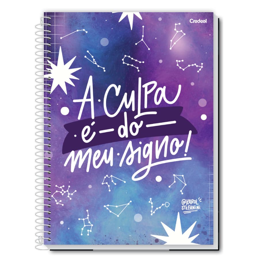 Caderno Universitário Tipo Dela 1 Matérias Espiral Capa Dura volta as aulas Credeal