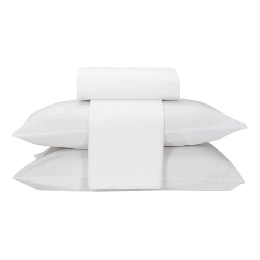 Jogo De Cama King 4 Peças Teka Diamante 100% Algodão 150 Fios Cor Branco