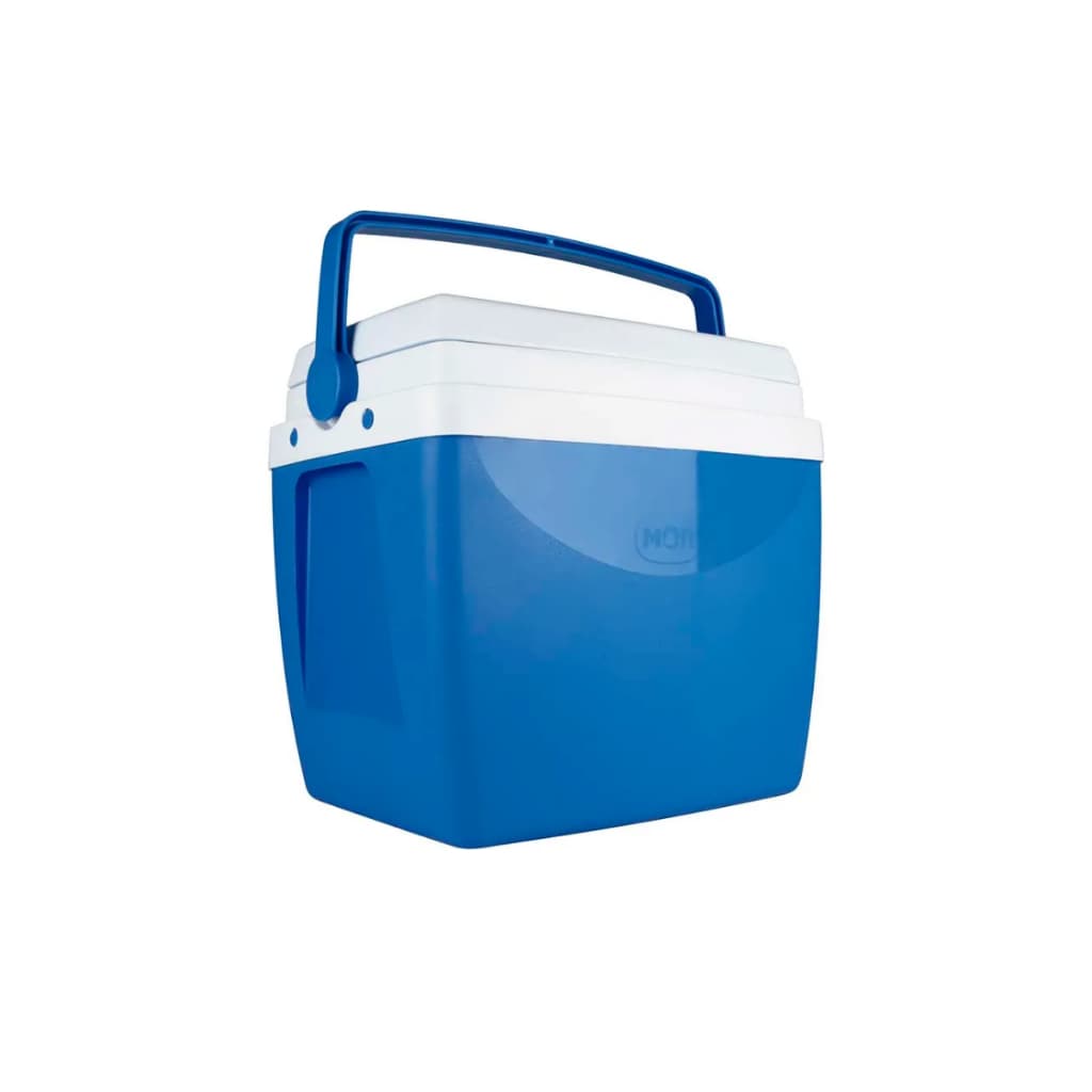 Caixa Térmica Cooler Camping 26 Litros Azul C/ Alça Tampa e Porta Copos Mor