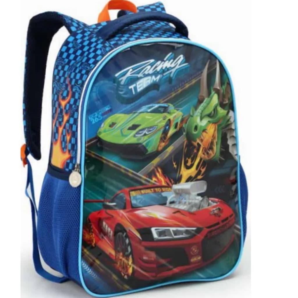 MOCHILA INFANTIL RACING TEAM AZUL