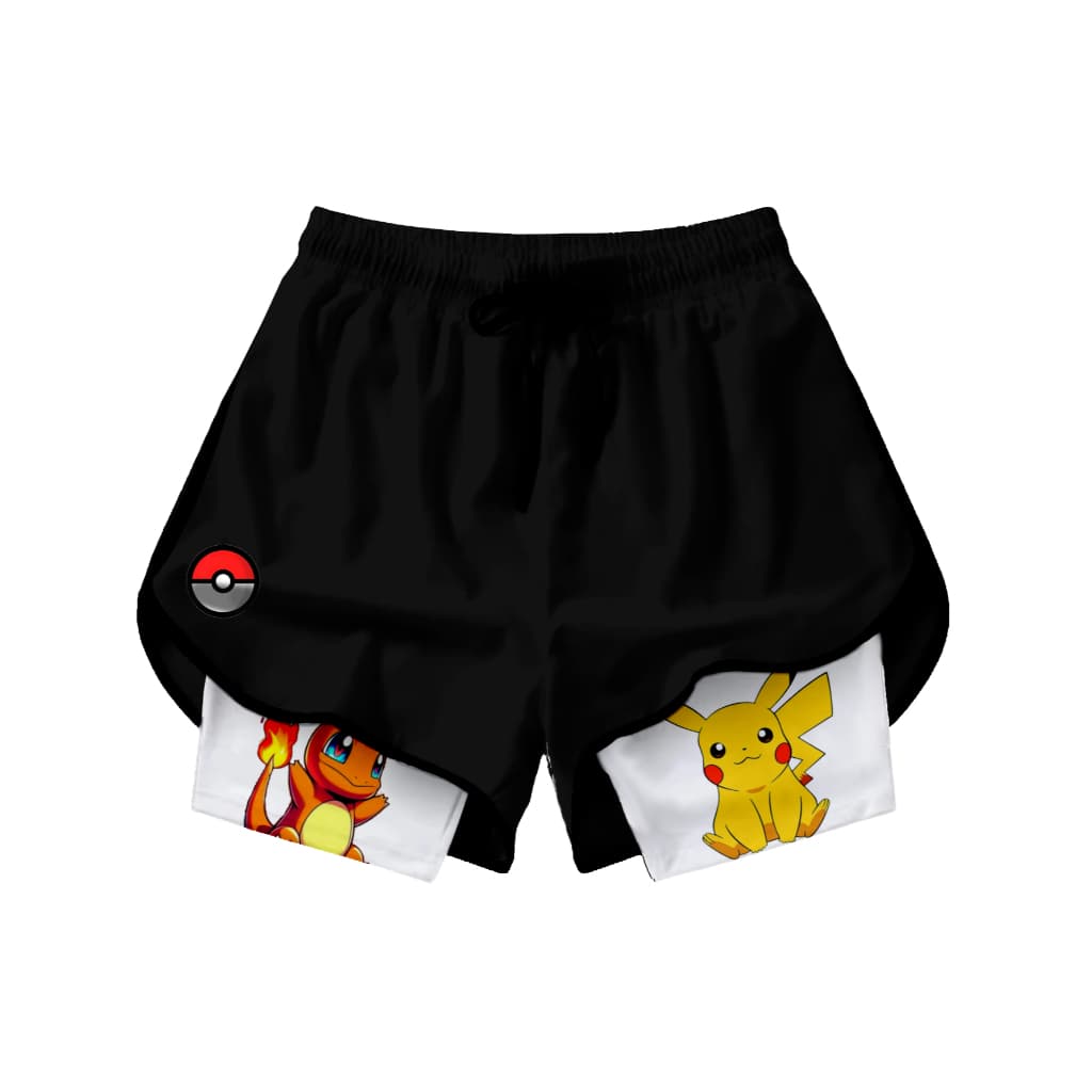 Short Feminino Compressao Academia Anime Manga Desenho pkm2