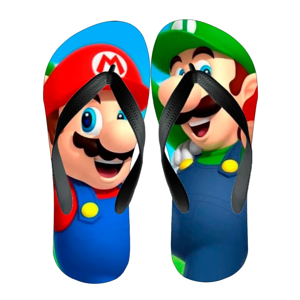 Chinelo Mario Brós E Luide Jogo Adulto e Infantil
