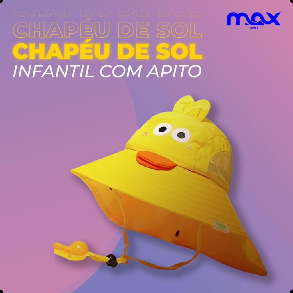Bone Chapeu Viseira Praia Criança Piscina Proteção Do Sol Uv Cor Amarelo