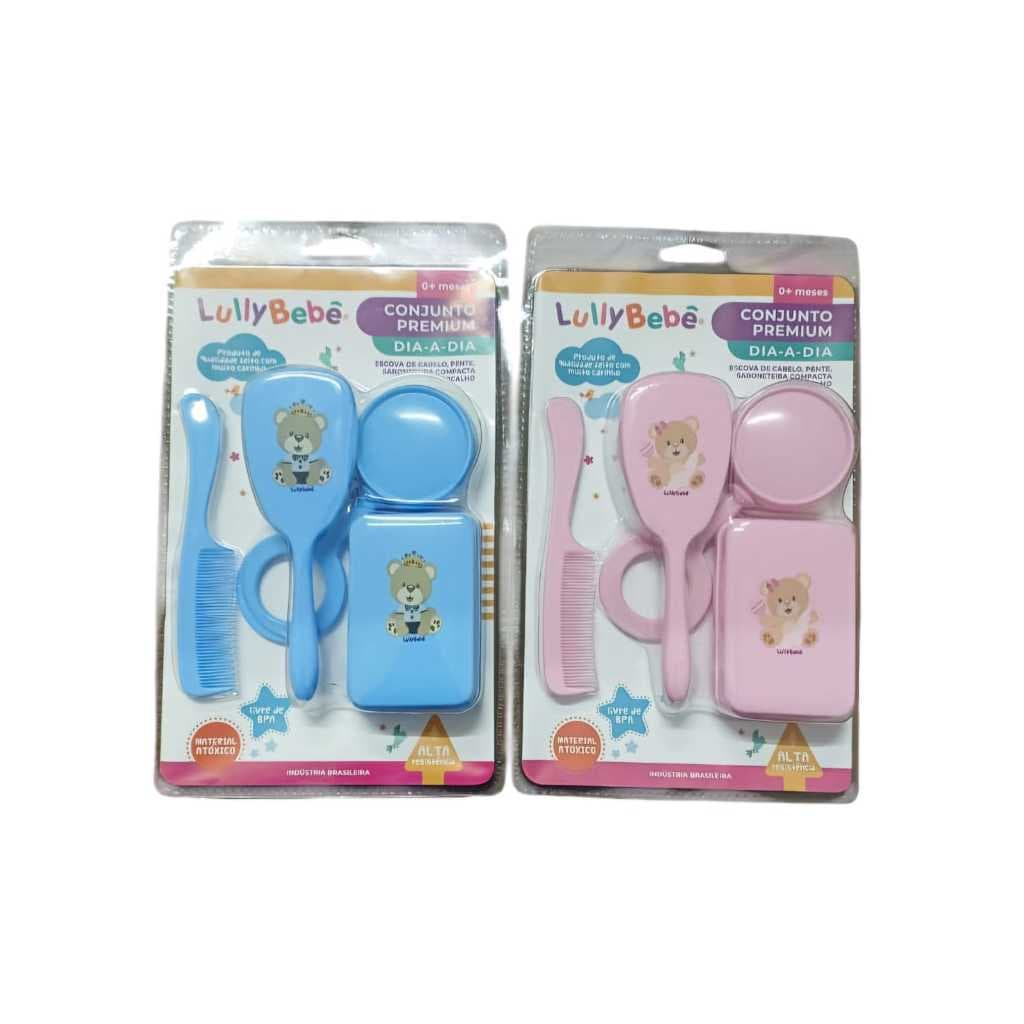 Conjunto/Kit Lully Bebê Pente/Escova 4 Peças - Lully Bebê