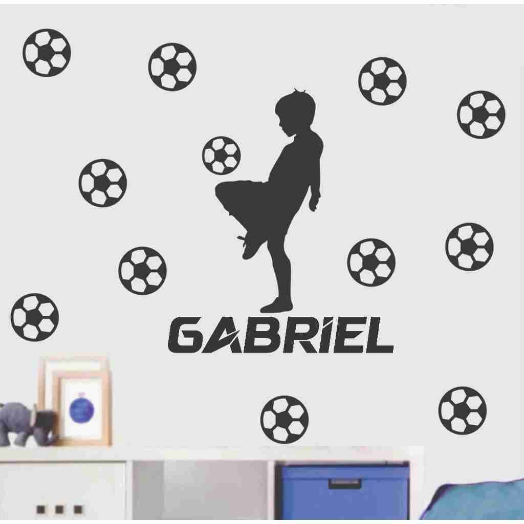 ADESIVO DE PAREDE DECORATIVO FUTEBOL PERSONALIZADO COM NOME- 1931