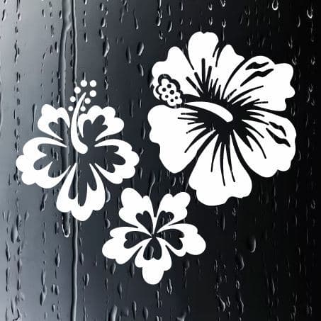 Kit adesivos de flores com 3 unidades - Adesivo de flor - Adesivo florido para carro