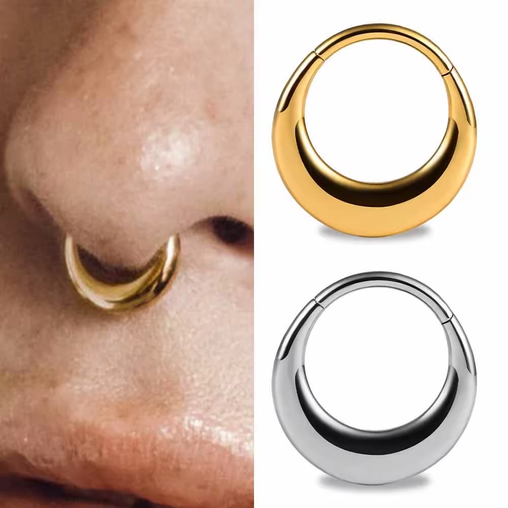 Piercing Argola Aço Inox Click Segmentado Articulado Nariz e Orelha Helix, Septo, Rook, Conch